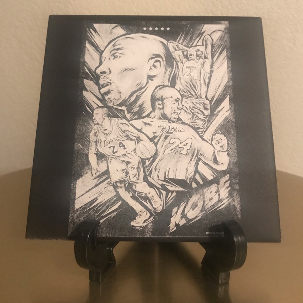 Kobe Bryant custom ceramic tile laser engraved
